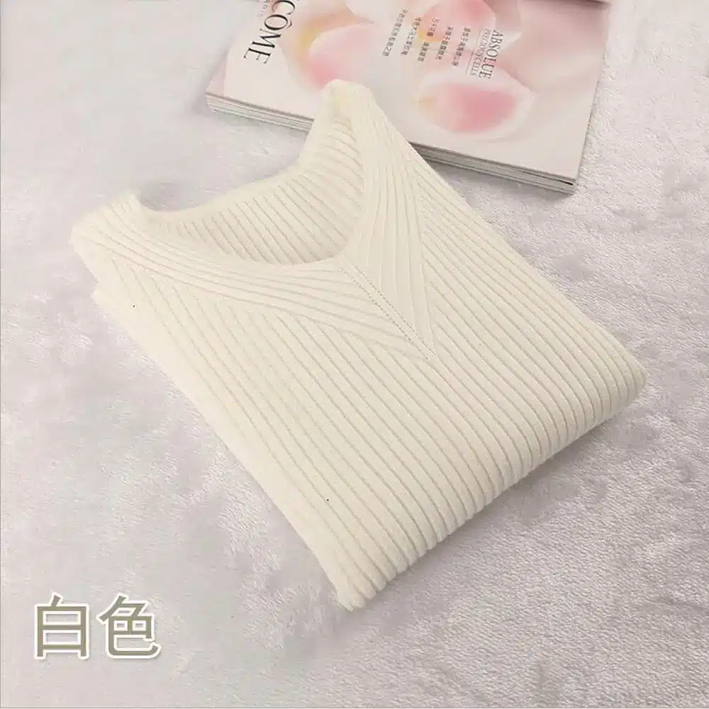 2016 New Fashion Style Slim Sweater Thin V-neck Long-sleeved Solid Color Knit Sweater Shirt Sexy Women Long Sleeve Knit Pullover 10