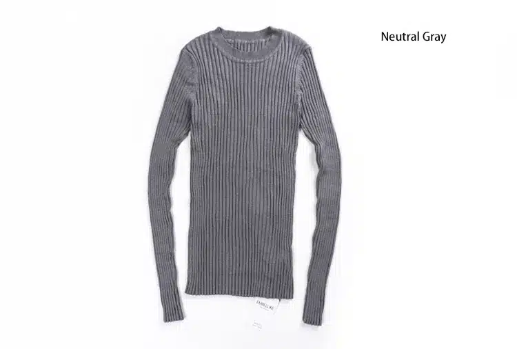 Women Sweater Pullover Basic Knitted Tops Solid Crew Neck Essential Jumper Long Sleeve Ribbed Sweaters Autumn Winter 2017 22