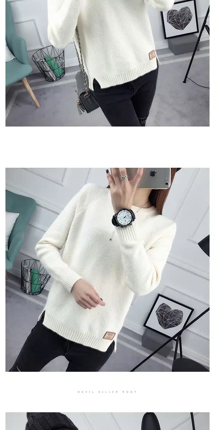 2017 new fashion autumn winter sweater women knitted Beading twisted thickening O-neck long sleeves loose women sweater pullover 20