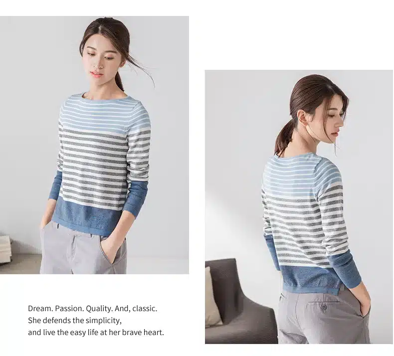 INMAN Women 2017 Autumn NEW All-match Casual O-Neck Striped Pullover Sweater Long Sleeve Autumn Knitting Tops 15