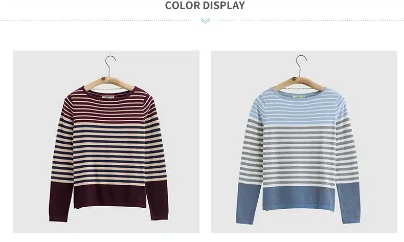 INMAN Women 2017 Autumn NEW All-match Casual O-Neck Striped Pullover Sweater Long Sleeve Autumn Knitting Tops 18