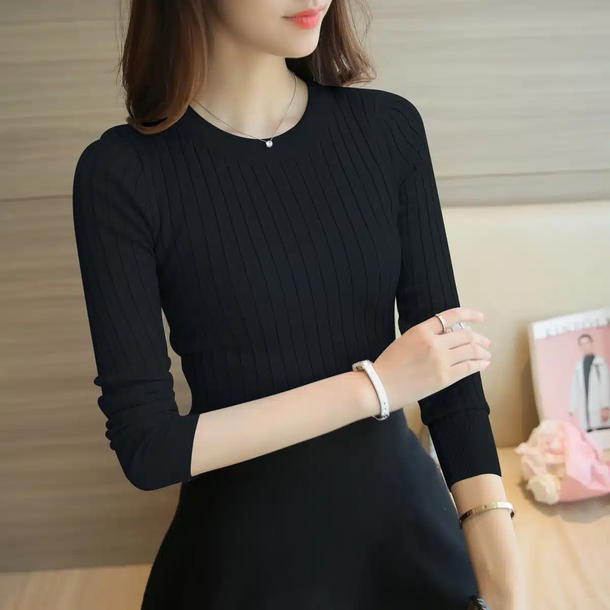 Women Sweater Pullover 2017 New Autumn Winter Green Red Black Gray Tops Women Knitted Pullovers Long Sleeve Shirt Female Brand 16
