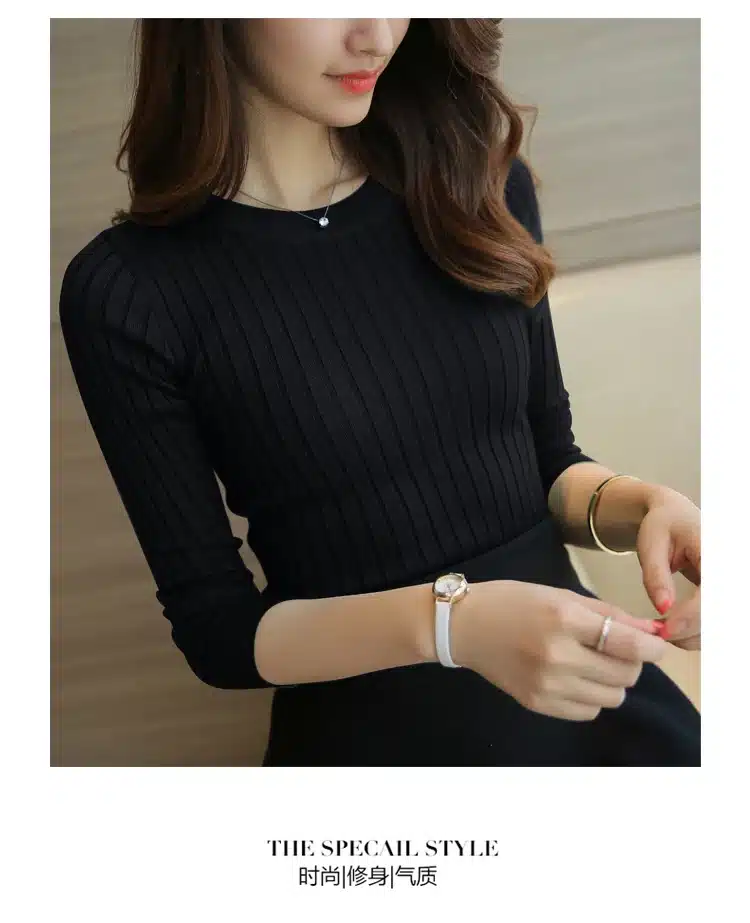 Women Sweater Pullover 2017 New Autumn Winter Green Red Black Gray Tops Women Knitted Pullovers Long Sleeve Shirt Female Brand 20