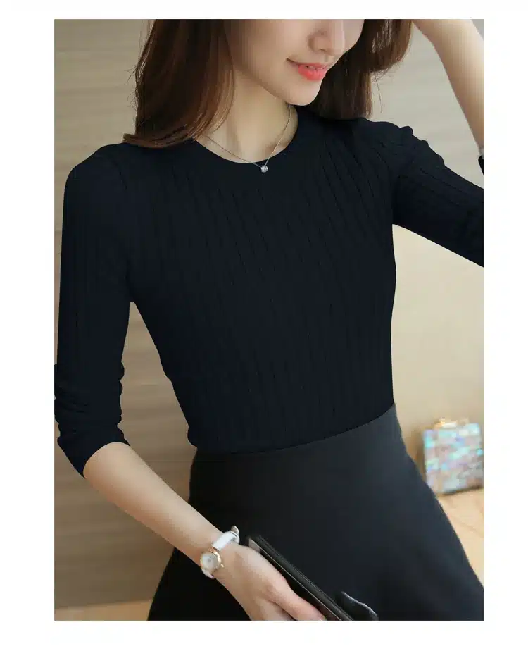 Women Sweater Pullover 2017 New Autumn Winter Green Red Black Gray Tops Women Knitted Pullovers Long Sleeve Shirt Female Brand 22