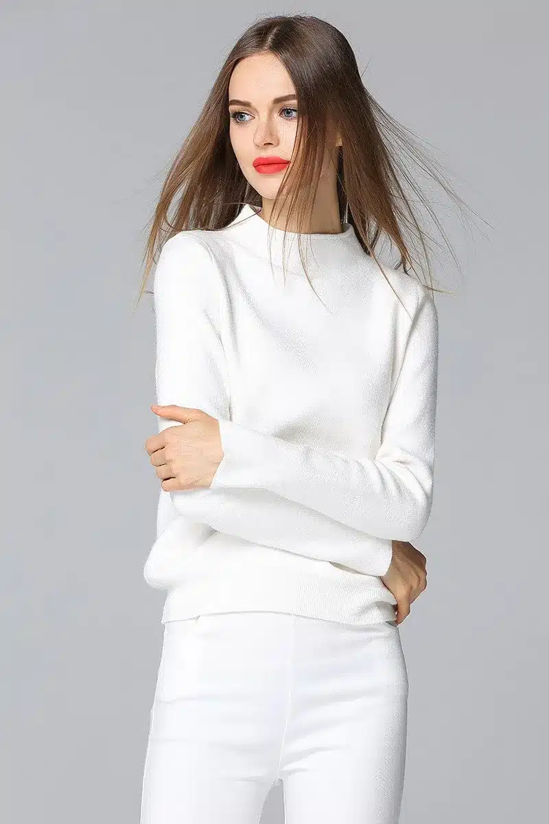 Knitting Sweater Women New Fashion Pullovers Turtleneck Knitwear Knitted Sweater Spring and Autumn Loose Jumper Ladies 9