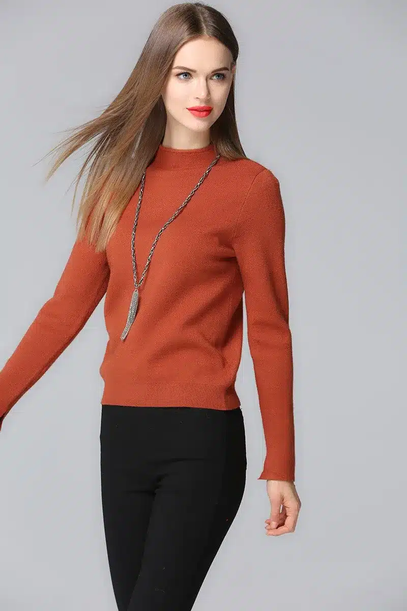 Knitting Sweater Women New Fashion Pullovers Turtleneck Knitwear Knitted Sweater Spring and Autumn Loose Jumper Ladies 23