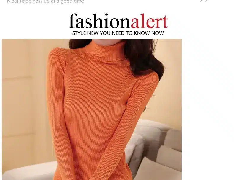 DisappeaRanceLove Brand autumn medium-long elastic sweater long-sleeve sweater female pullover turtleneck sweater 12