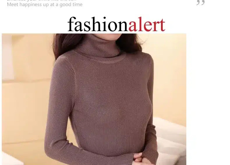 DisappeaRanceLove Brand autumn medium-long elastic sweater long-sleeve sweater female pullover turtleneck sweater 20