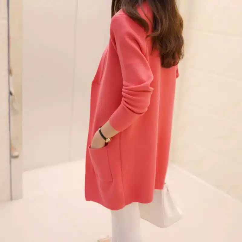Free Shipping 2017 Spring and Autumn Women's Top Medium-long Cardigan Outerwear Sweater Knitted Cardigan female Sweaters 3
