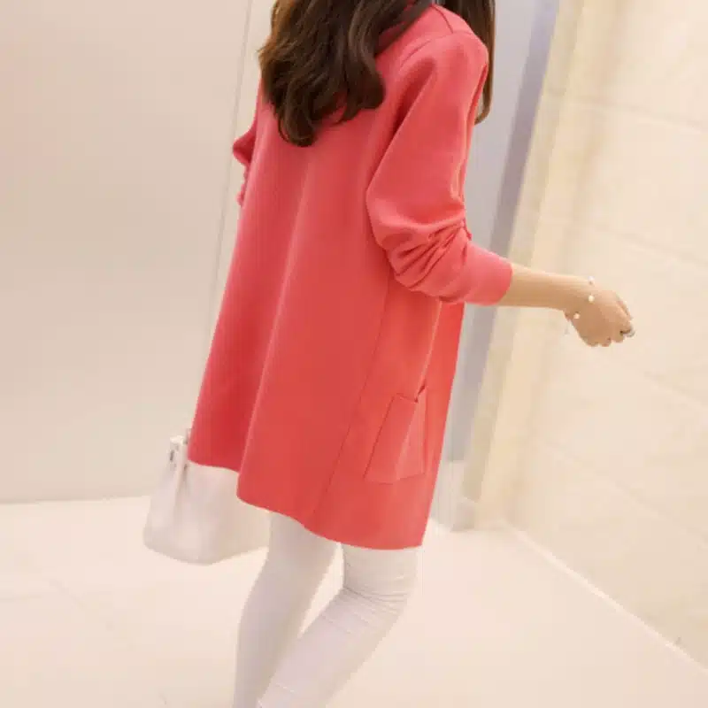 Free Shipping 2017 Spring and Autumn Women's Top Medium-long Cardigan Outerwear Sweater Knitted Cardigan female Sweaters 4
