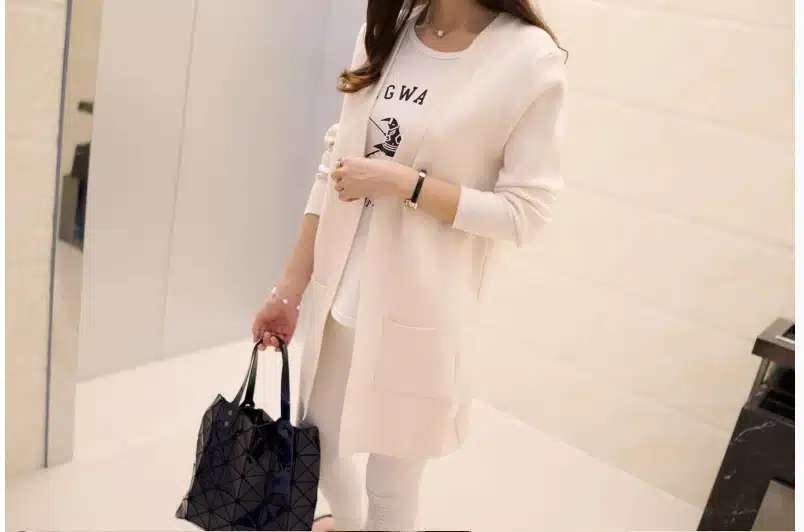 Free Shipping 2017 Spring and Autumn Women's Top Medium-long Cardigan Outerwear Sweater Knitted Cardigan female Sweaters 11