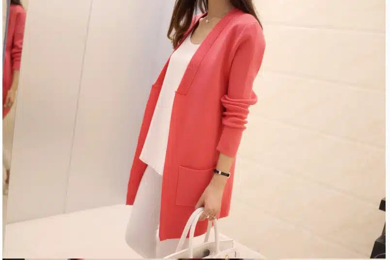 Free Shipping 2017 Spring and Autumn Women's Top Medium-long Cardigan Outerwear Sweater Knitted Cardigan female Sweaters 20