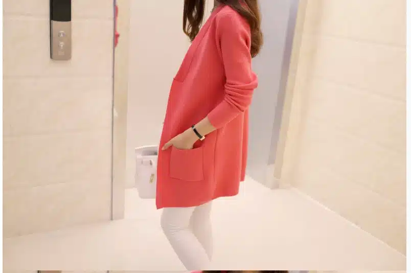 Free Shipping 2017 Spring and Autumn Women's Top Medium-long Cardigan Outerwear Sweater Knitted Cardigan female Sweaters 24