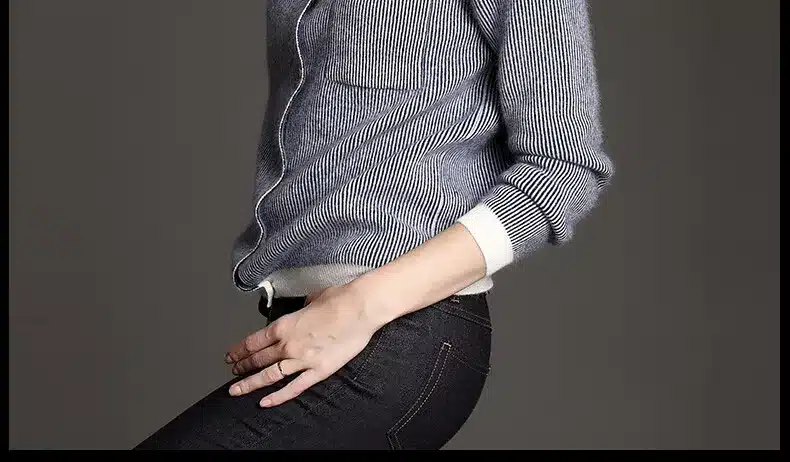 Women's Long Baseball Kitted Cashmere Cardigan Sweater Female Autumn Winter Half Turtleneck Brand New Casual Blue Cardigans 2016 15
