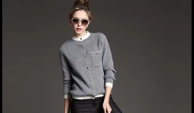 Women's Long Baseball Kitted Cashmere Cardigan Sweater Female Autumn Winter Half Turtleneck Brand New Casual Blue Cardigans 2016 16