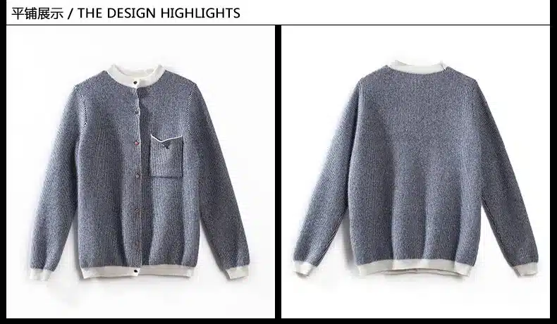 Women's Long Baseball Kitted Cashmere Cardigan Sweater Female Autumn Winter Half Turtleneck Brand New Casual Blue Cardigans 2016 26