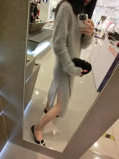 LOVELYDONKEY mink cashmere sweater women long cashmere pullovers knitted pure mink jacket Customized color free shippingm291 5