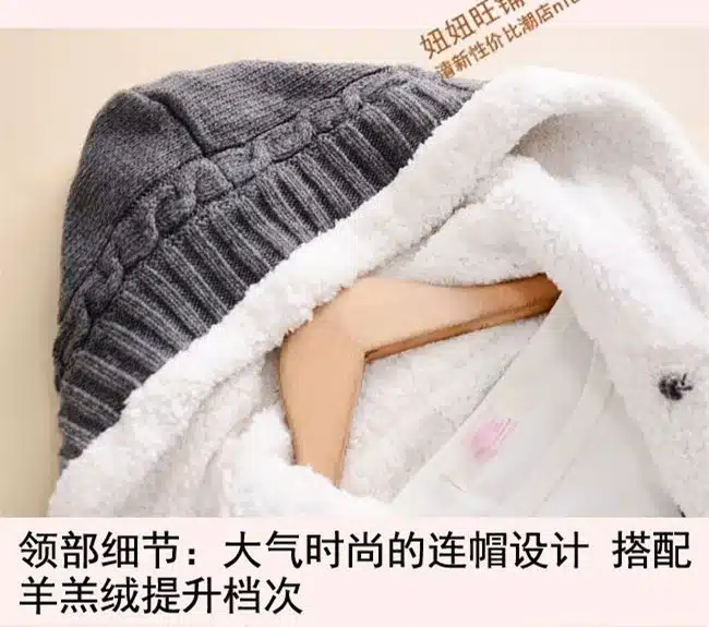 New arrival Girl Sweater Coat Winter 2017 Autumn Casual Solid Hooded Long Thicker Cashmere Knit cardigan sweater Jacket Students 18