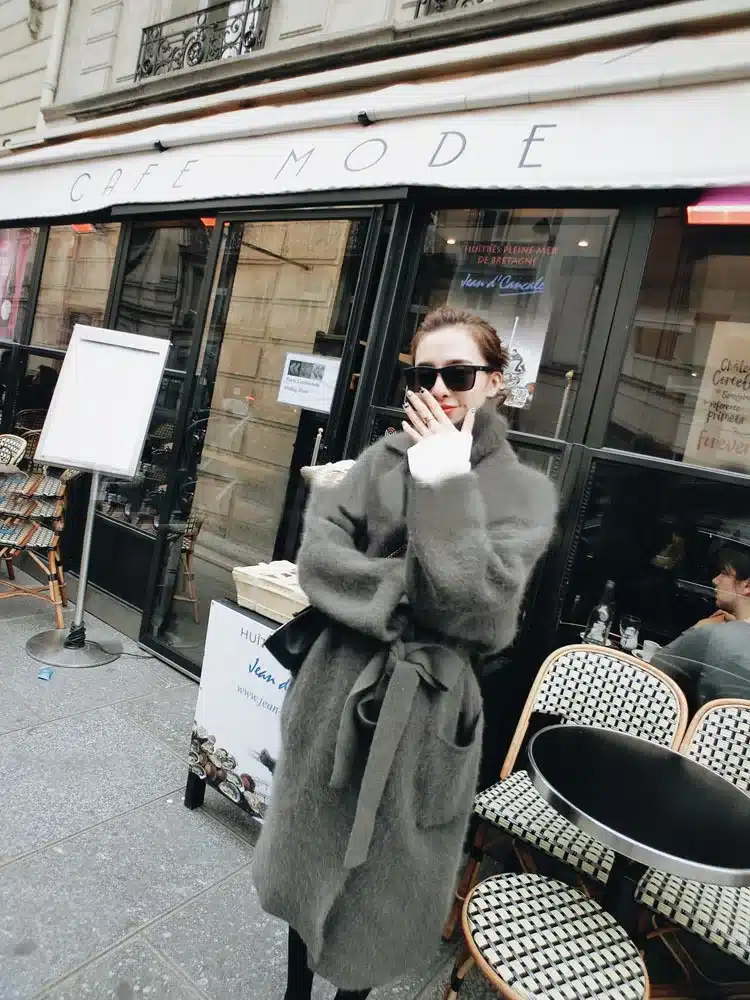 LOVELYDONKEY genuine mink cashmere sweater women cardigan knitted jacket long fur coat free shipping 611 13