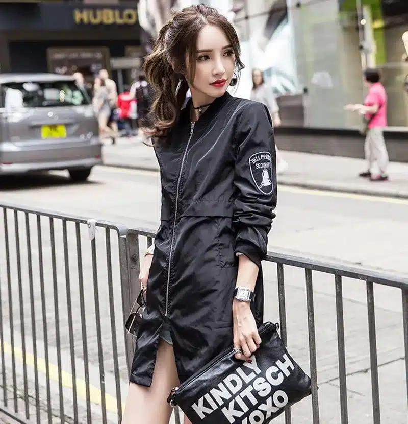 Autumn Baseball Army Green Casual Women Bomber Jacket Harajuku Straight In The Long Slim Windbreaker Jacket Coat ladies Outwear 11
