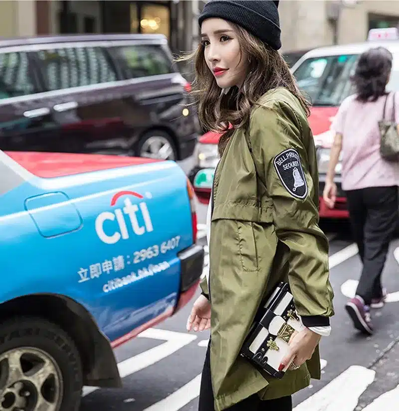 Autumn Baseball Army Green Casual Women Bomber Jacket Harajuku Straight In The Long Slim Windbreaker Jacket Coat ladies Outwear 14