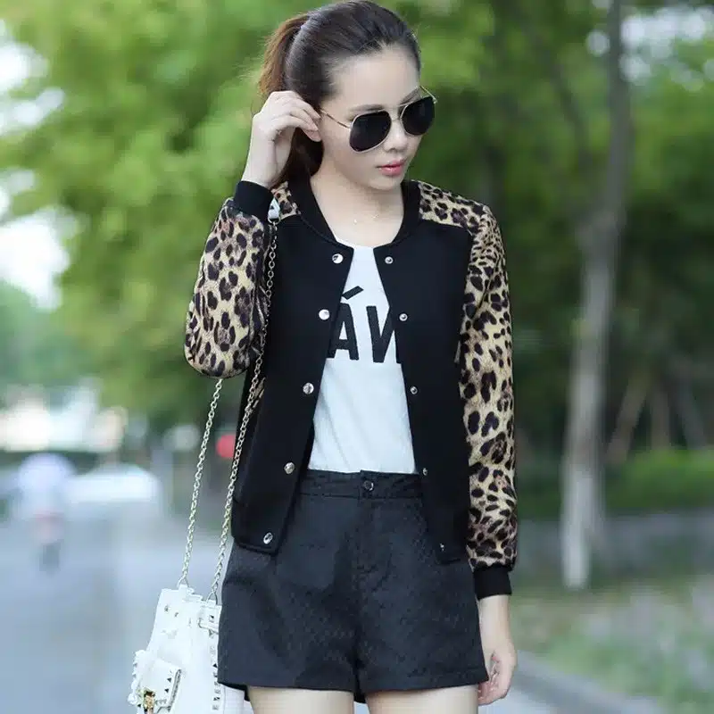 2017 Flower Print Plus big Size Baseball short Jacket Women Round Collar Button Thin Bomber Jackets Long Sleeves girl Coat 11