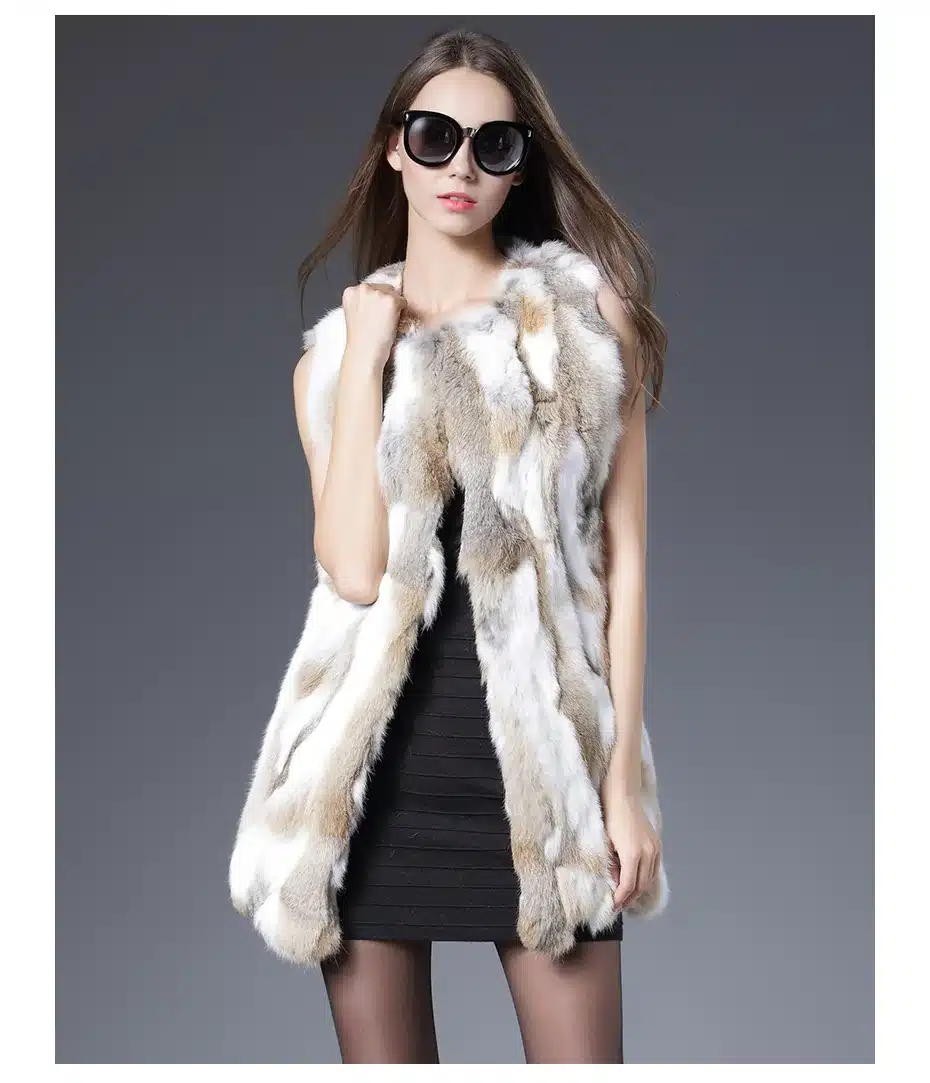Sexy Fur Vest Women Rabbit Fur Vest Real Fur Coat For Women Winter Autumn Brand Sale Fur Vest Coats Fashion Outwear High Quality 1