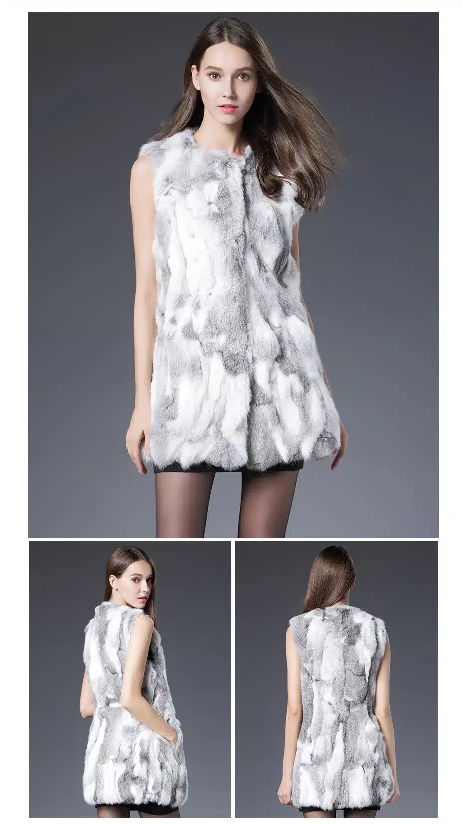 Sexy Fur Vest Women Rabbit Fur Vest Real Fur Coat For Women Winter Autumn Brand Sale Fur Vest Coats Fashion Outwear High Quality 6