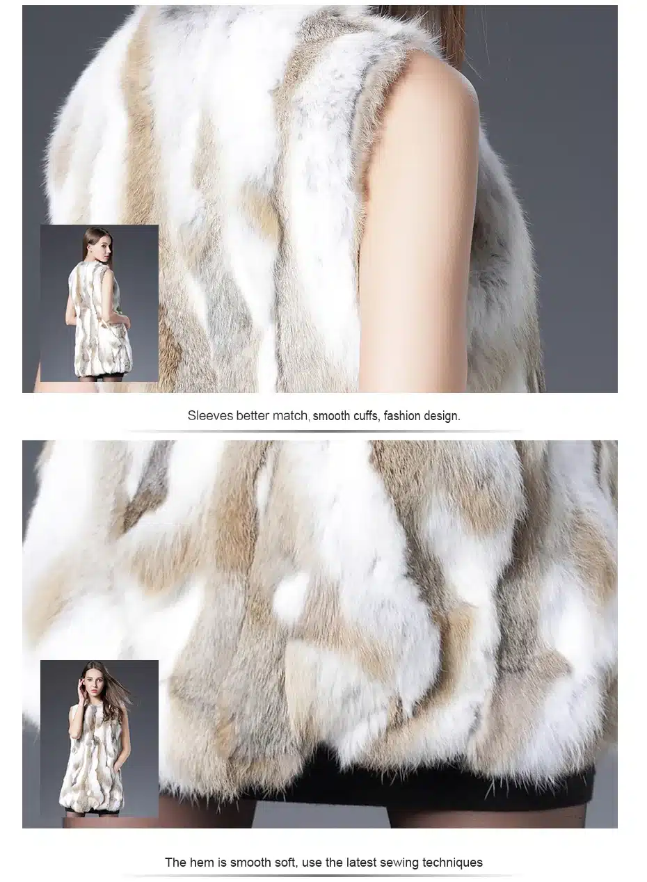 Sexy Fur Vest Women Rabbit Fur Vest Real Fur Coat For Women Winter Autumn Brand Sale Fur Vest Coats Fashion Outwear High Quality 8