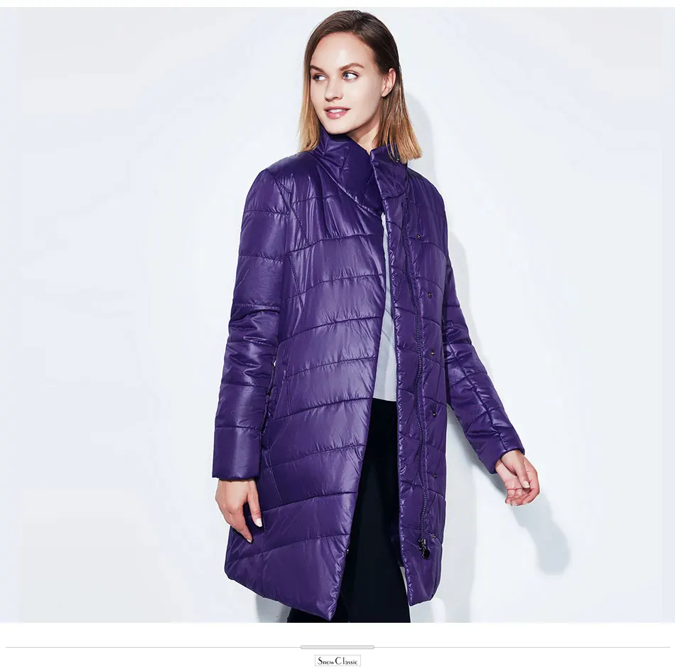 women jacket Spring slim thin coat women solid long parka warm coats outerwear zipper SnowClassic new arrival high quality 2017 19