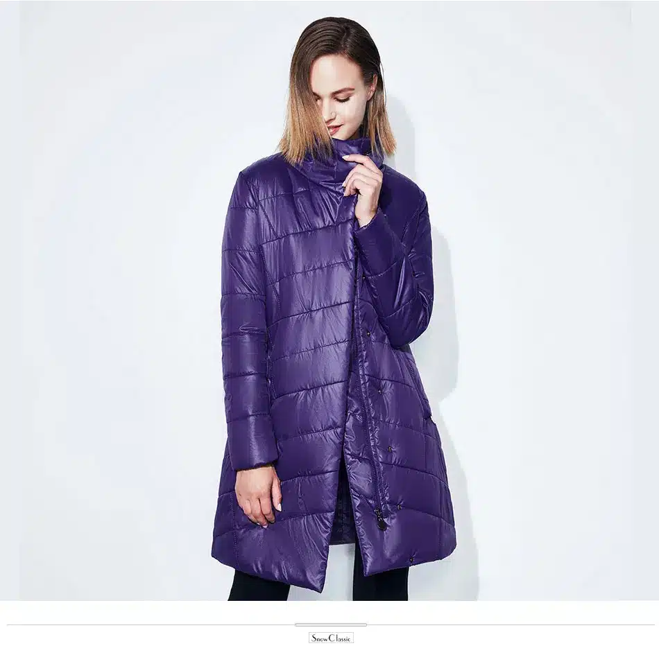 women jacket Spring slim thin coat women solid long parka warm coats outerwear zipper SnowClassic new arrival high quality 2017 21