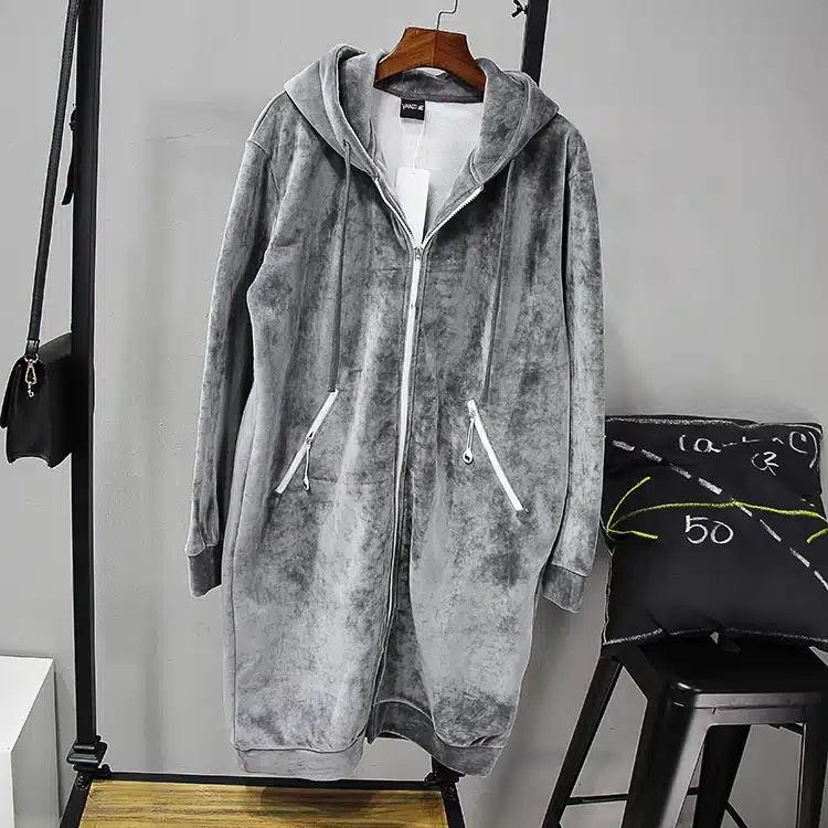 2017 Autumn New Open Velvet Women Hooded Basic Coats jacket Casual Lady Winter Long Fashion Black Hooded Jacket Outwear A3386 11
