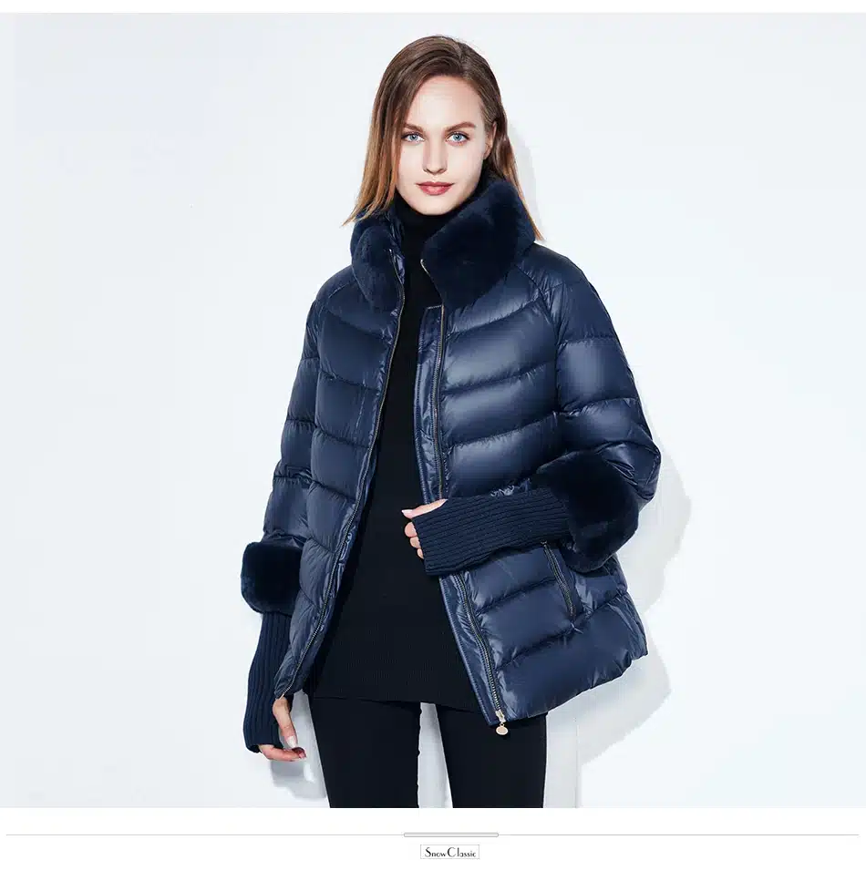 Winter coat jacket women warm 2017 female Winter Coats Real Rabbit Fur Collar/sleeve detachable Jackets Hot sale SnowClassic 17