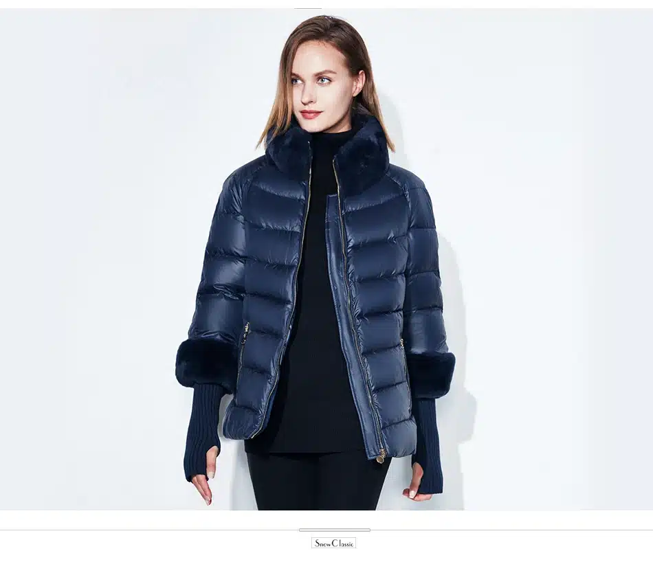 Winter coat jacket women warm 2017 female Winter Coats Real Rabbit Fur Collar/sleeve detachable Jackets Hot sale SnowClassic 18
