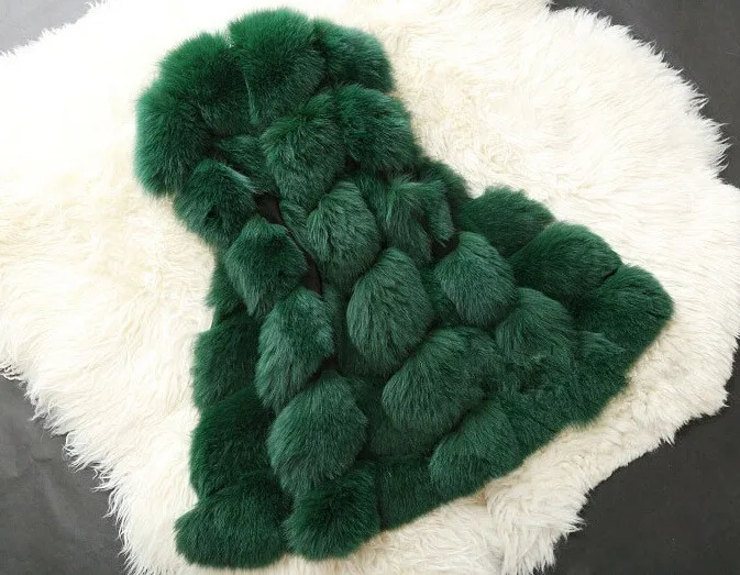 New 2016 Winter Coat Women Fur Vest With a Pocket High-Grade Faux Fur Coat Leisure Women Fox Fur Long Vest S-4XL Size 21