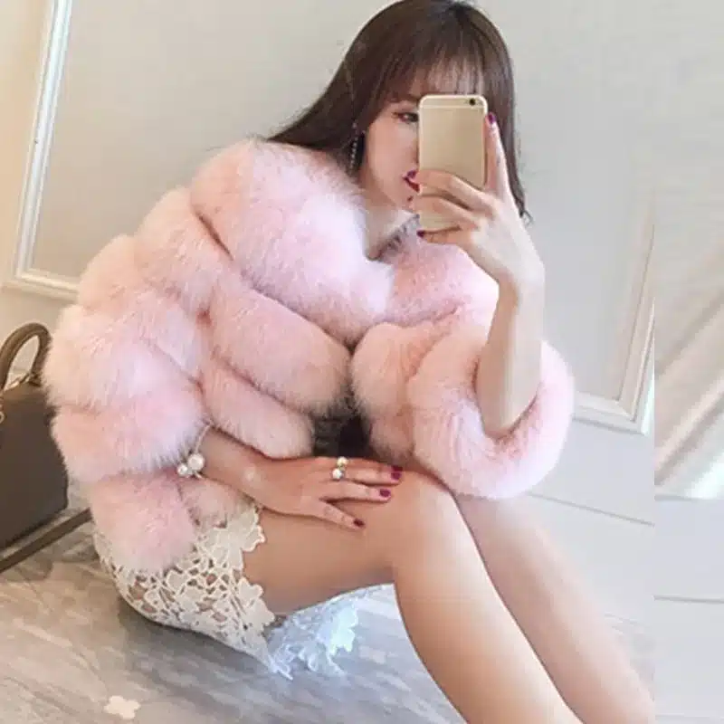 New Arrival 2017 Fashion Women Fur Coat High-Quality Faux Fox Patchwork Fur Short Coat Female Winter Warm Jacket Parka PC148 11