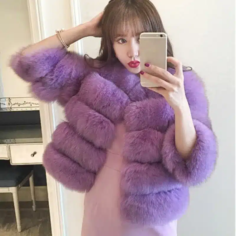New Arrival 2017 Fashion Women Fur Coat High-Quality Faux Fox Patchwork Fur Short Coat Female Winter Warm Jacket Parka PC148 16