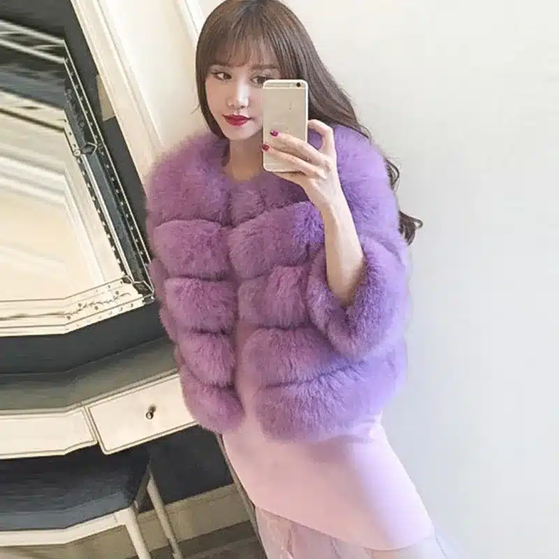New Arrival 2017 Fashion Women Fur Coat High-Quality Faux Fox Patchwork Fur Short Coat Female Winter Warm Jacket Parka PC148 17