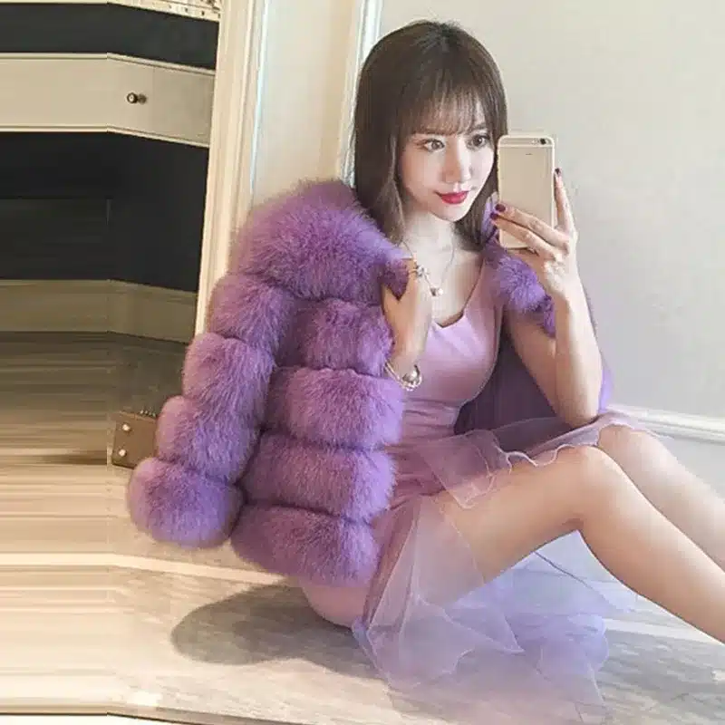 New Arrival 2017 Fashion Women Fur Coat High-Quality Faux Fox Patchwork Fur Short Coat Female Winter Warm Jacket Parka PC148 18
