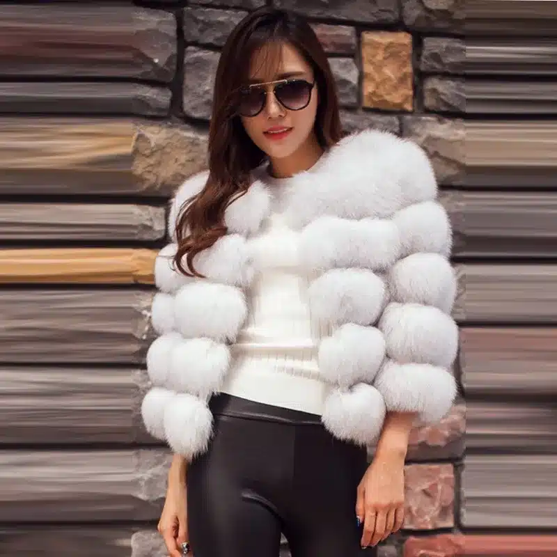 New Arrival 2017 Fashion Women Fur Coat High-Quality Faux Fox Patchwork Fur Short Coat Female Winter Warm Jacket Parka PC148 21