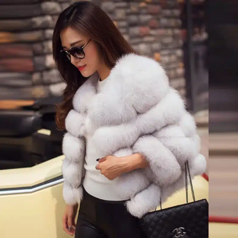 New Arrival 2017 Fashion Women Fur Coat High-Quality Faux Fox Patchwork Fur Short Coat Female Winter Warm Jacket Parka PC148 29