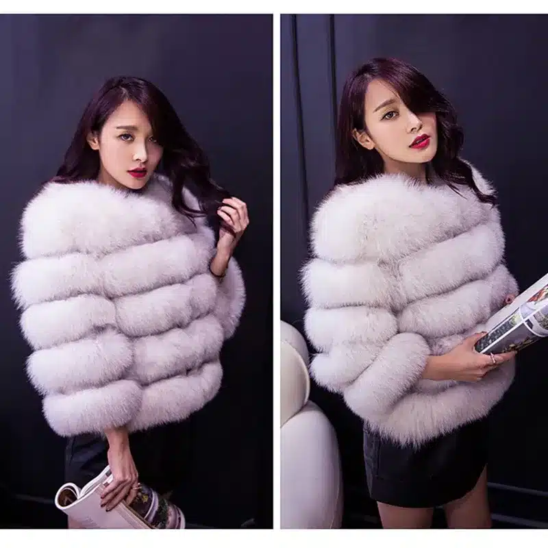 New Arrival 2017 Fashion Women Fur Coat High-Quality Faux Fox Patchwork Fur Short Coat Female Winter Warm Jacket Parka PC148 30