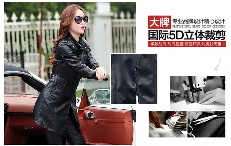 2017 Winter Women Leather Jacket Fashion Slim Patchwork Long Female Jacket High Quality PU Motorcycle Coat Plus Size M-5XL 13