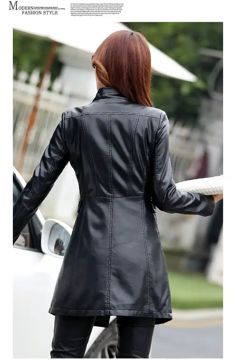 2017 Winter Women Leather Jacket Fashion Slim Patchwork Long Female Jacket High Quality PU Motorcycle Coat Plus Size M-5XL 22