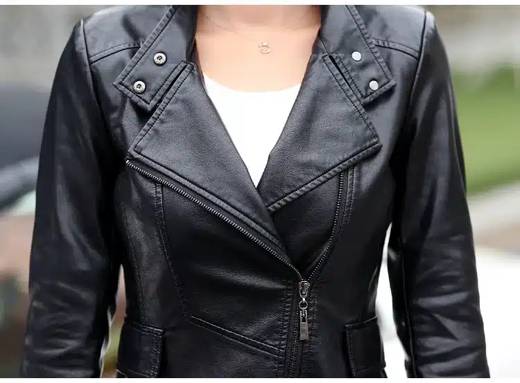 2017 Winter Women Leather Jacket Fashion Slim Patchwork Long Female Jacket High Quality PU Motorcycle Coat Plus Size M-5XL 31
