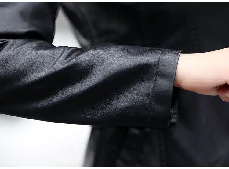 2017 Winter Women Leather Jacket Fashion Slim Patchwork Long Female Jacket High Quality PU Motorcycle Coat Plus Size M-5XL 33