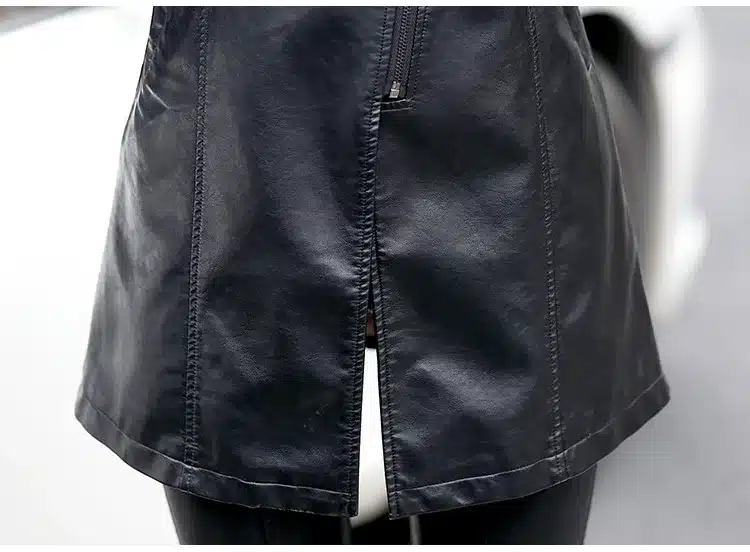 2017 Winter Women Leather Jacket Fashion Slim Patchwork Long Female Jacket High Quality PU Motorcycle Coat Plus Size M-5XL 35