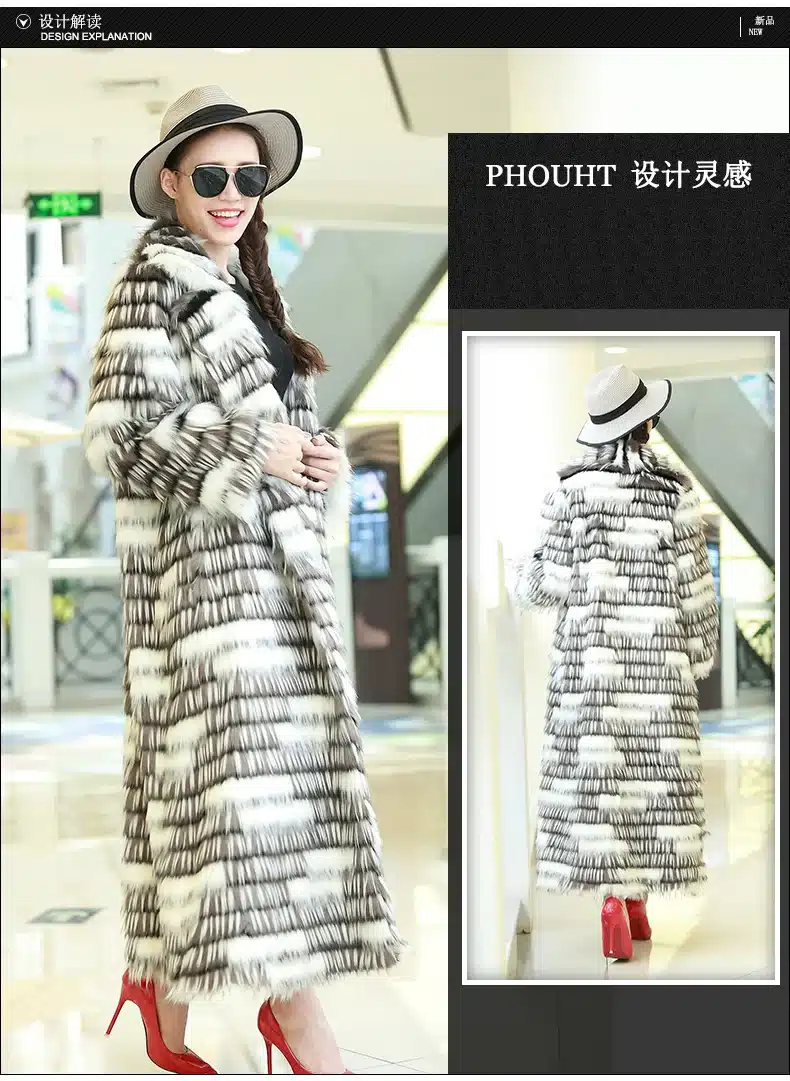 Nerazzurri New 2017 Winter High-grade Faux Fox Fur Coat Leisure Women Long Sleeve Thick Warm Colored Shaggy Fur Coats Plus Size 10