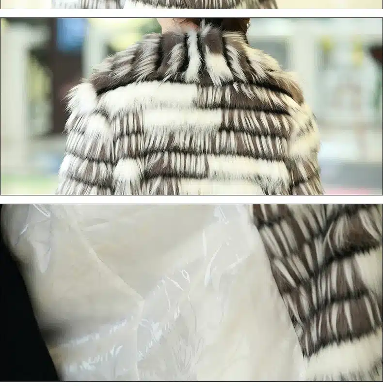 Nerazzurri New 2017 Winter High-grade Faux Fox Fur Coat Leisure Women Long Sleeve Thick Warm Colored Shaggy Fur Coats Plus Size 22
