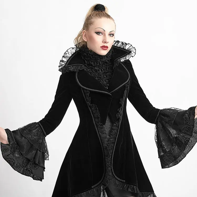 New Punk Rave Black gothic jacket Rock cosplay Kera Steampunk Sexy women Coat y2 2
